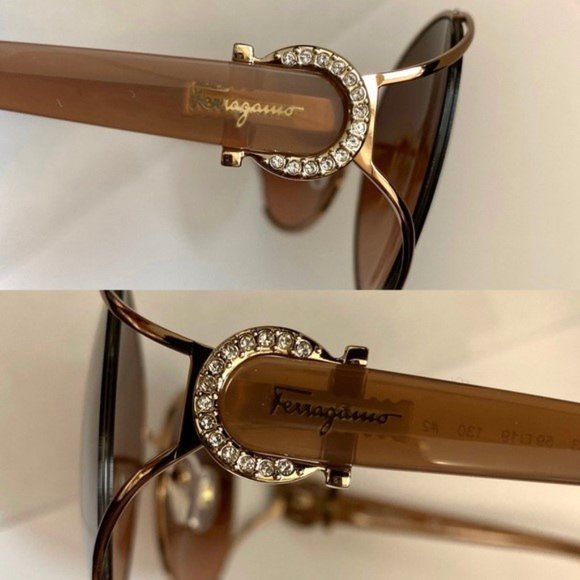 Salvatore Ferragamo oval sunglasses with rhinestones. main image 9